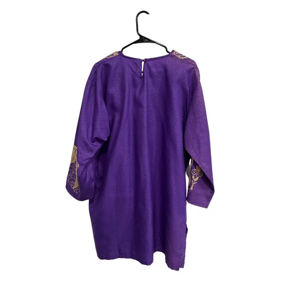 Rainbow Brand Purple Embroidered African Dashiki Dress Skirt Set - Picture 3 of 12